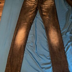 Dior 04 Claw mark Cream Wash Black Jeans